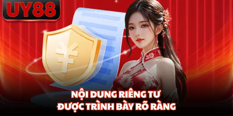 Nội dung riêng tư được trình bày rõ ràng